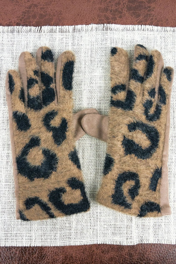 BE CLEVER ONE PAIR LONDON LEOPARD SMART TOUCH GLOVES