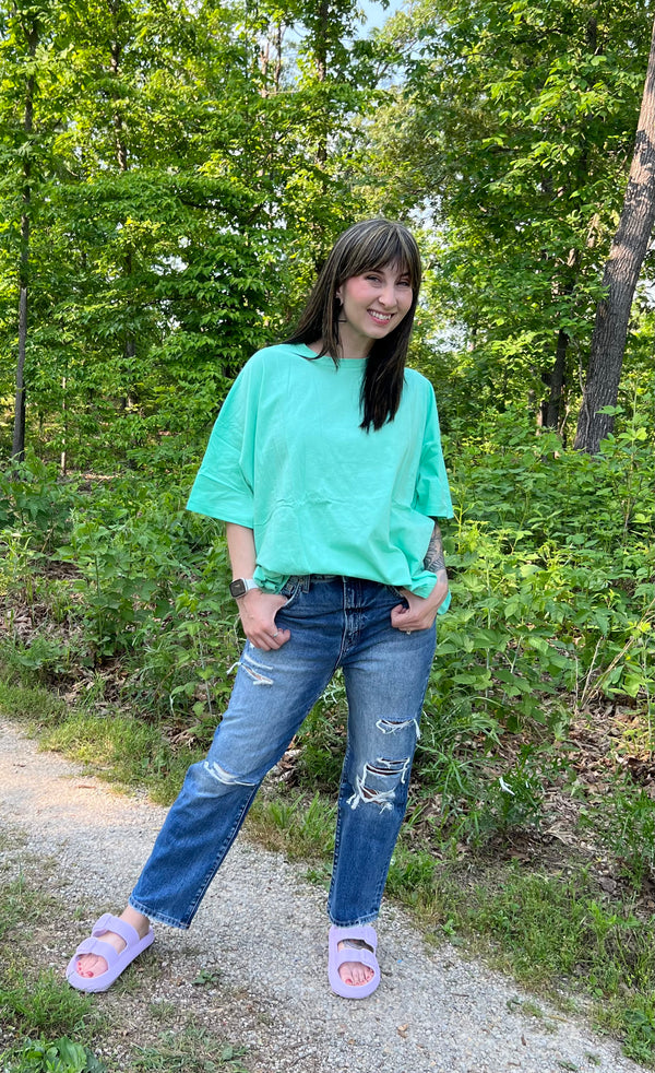 Cotton Drop Shoulder Boyfriend Box Tee