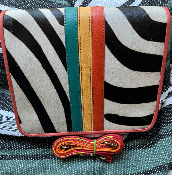 Zebra Leather Crossbody